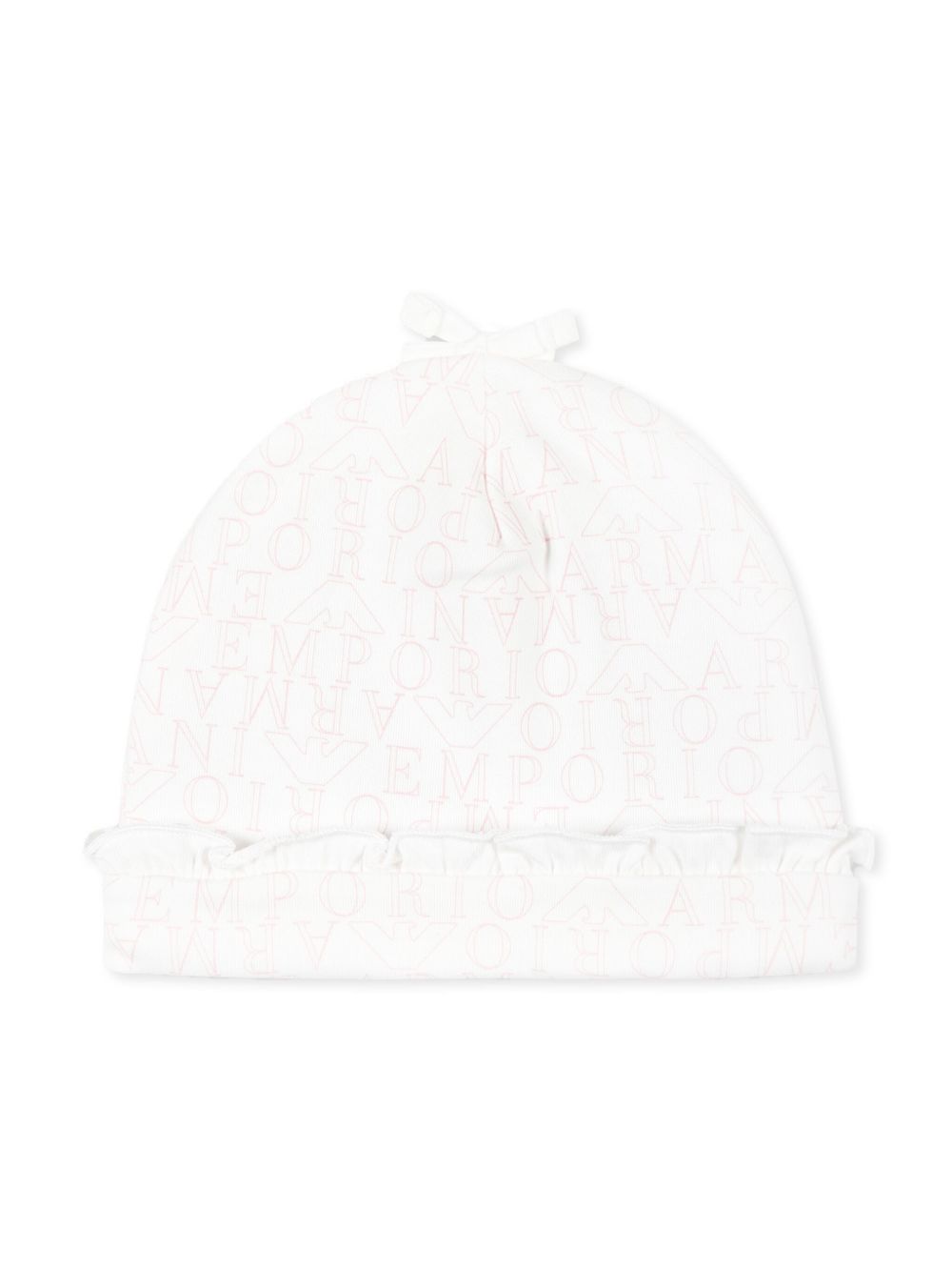 Emporio Armani Kids logo刺绣套头帽 - 白色