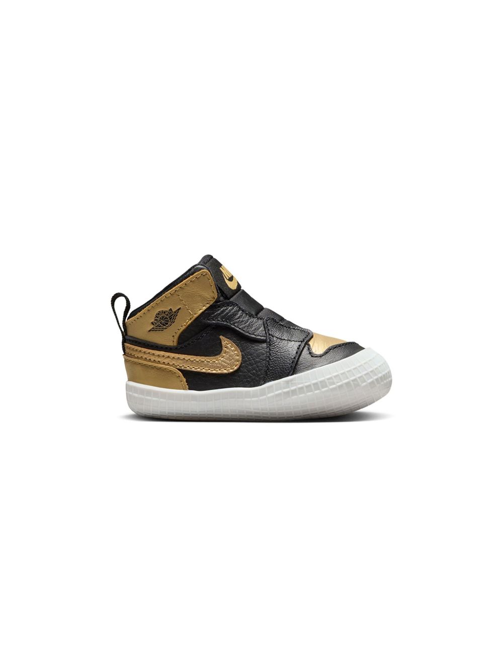 Jordan Kids Air Jordan 1 Black Metallic Gold 新生儿学步鞋 - 黑色