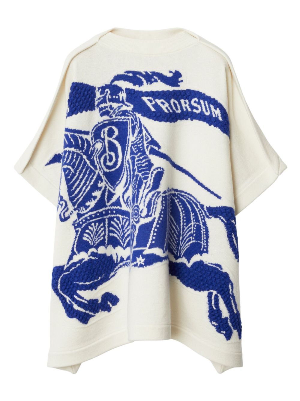 Burberry Kids 马衔扣印花羊毛羊绒混纺斗篷 - 中性色