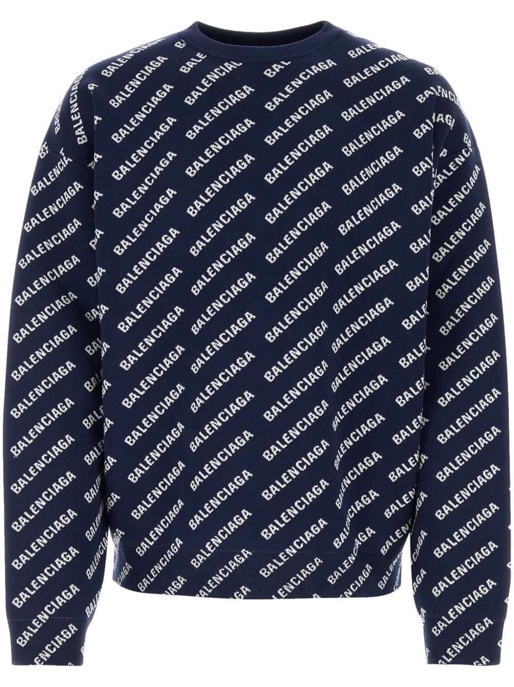Balenciaga 迷你大面积logo毛衣 - 蓝色