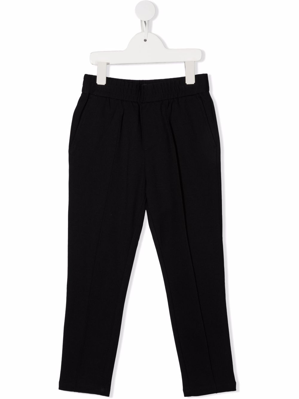 Emporio Armani Kids 松紧裤腰长裤 - 蓝色
