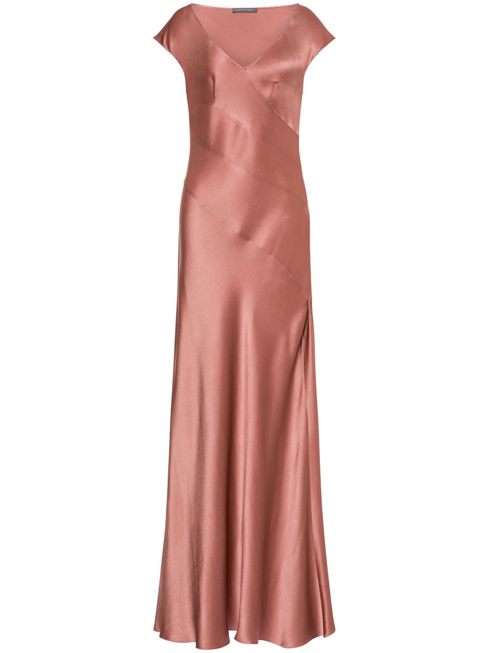 Alberta Ferretti 拼接缎面礼服 - 粉色