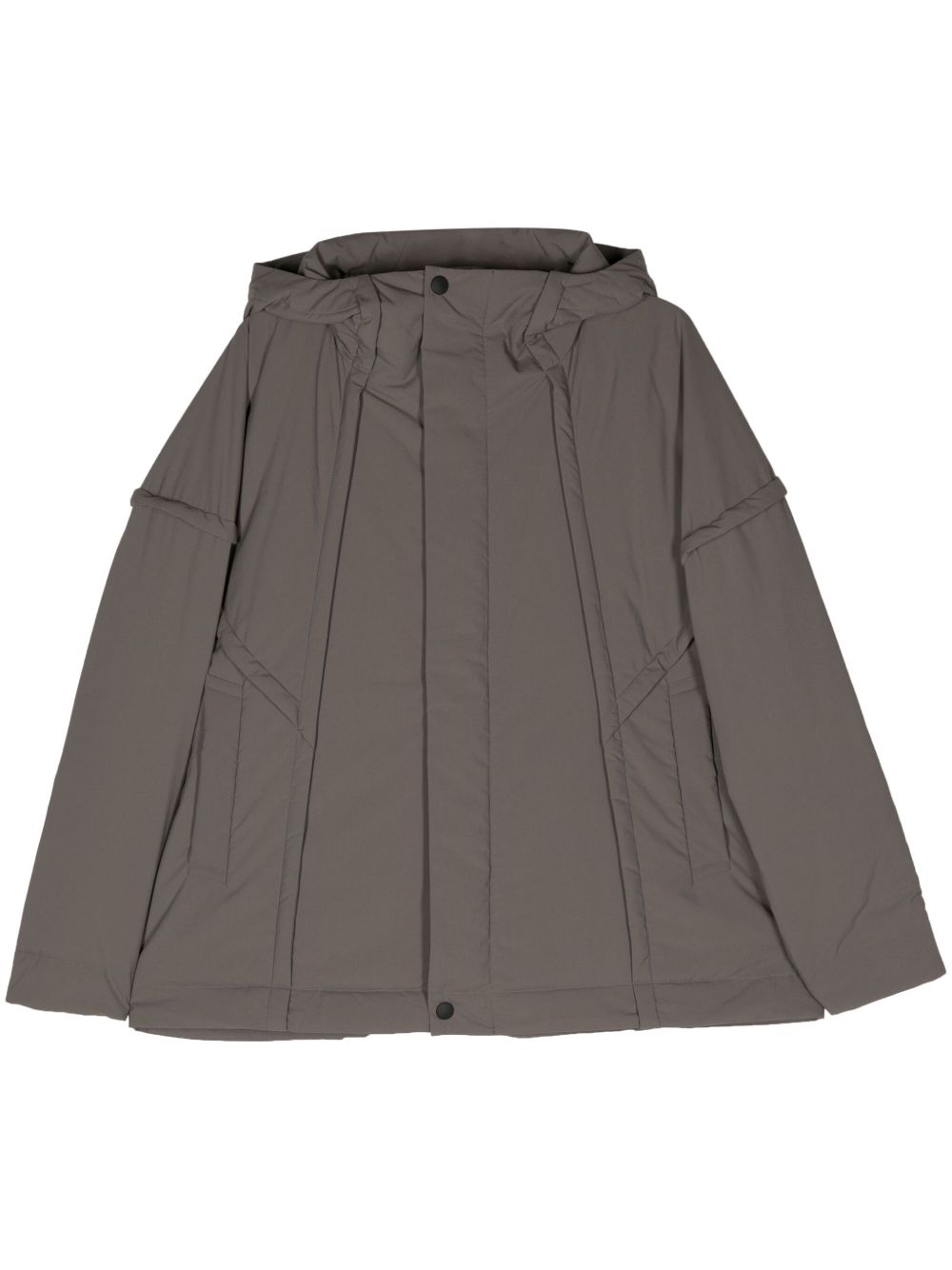 Homme Plissé Issey Miyake Frame 拼接连帽夹克 - 灰色