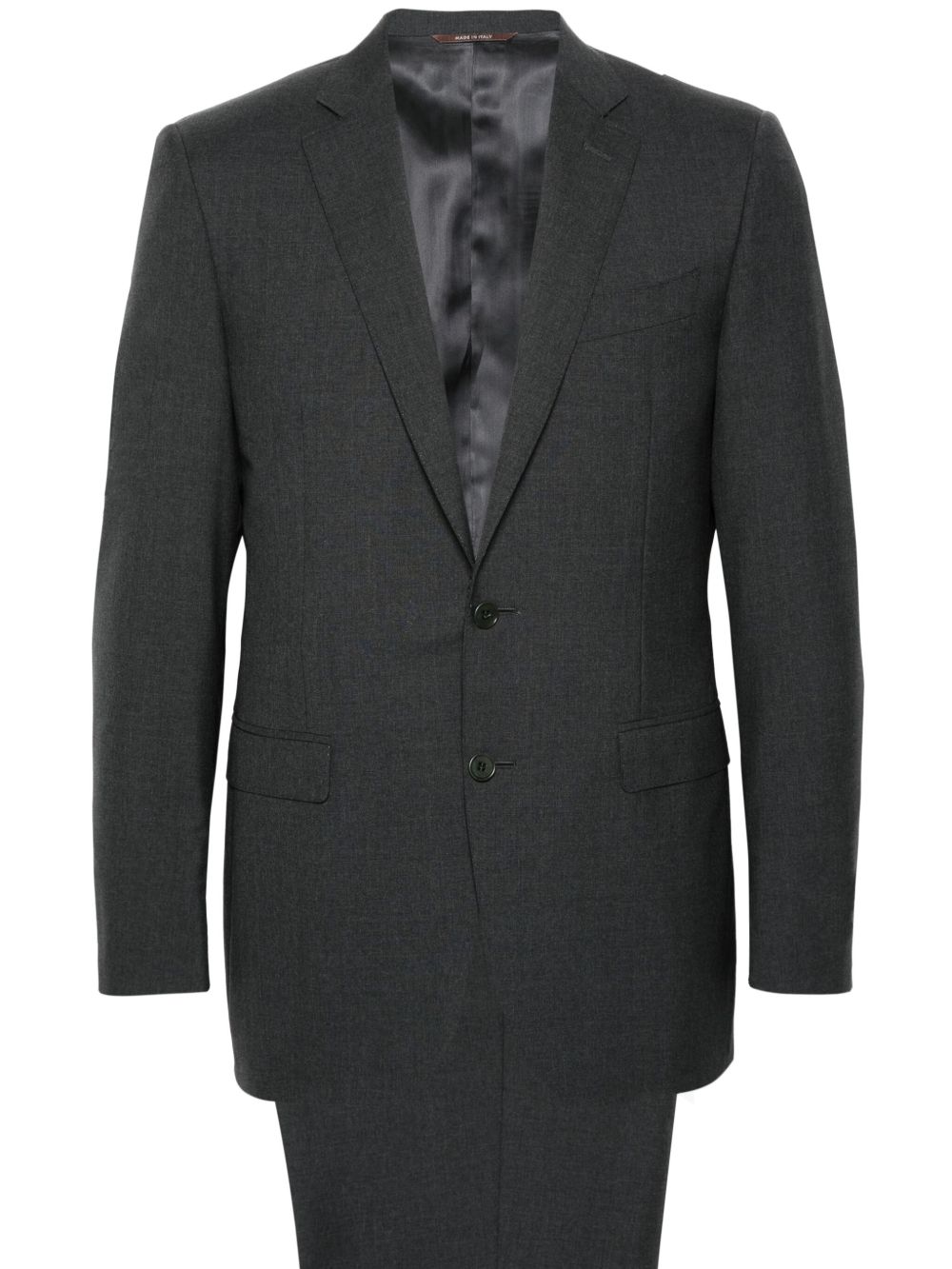 Canali 单排扣羊毛西装套装 - 灰色