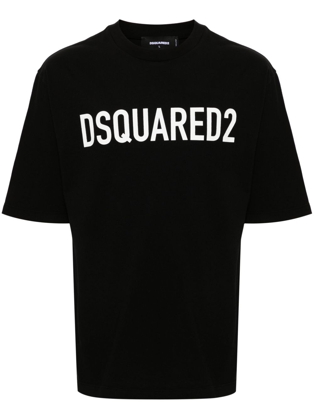 DSQUARED2 logo印花棉T恤 - 黑色