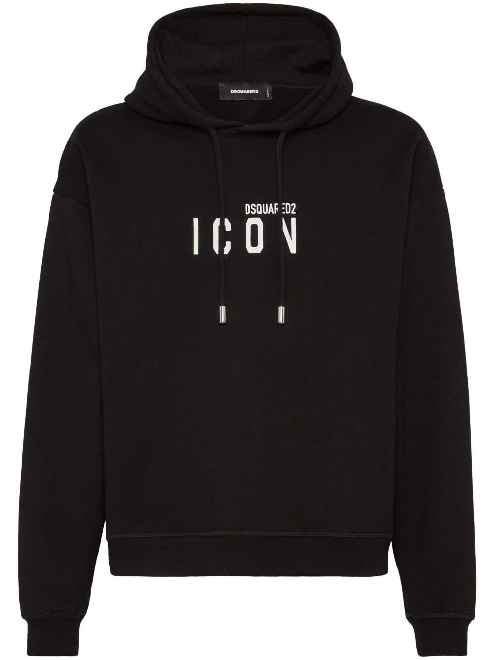 DSQUARED2 Icon 印花抽绳连帽衫 - 黑色