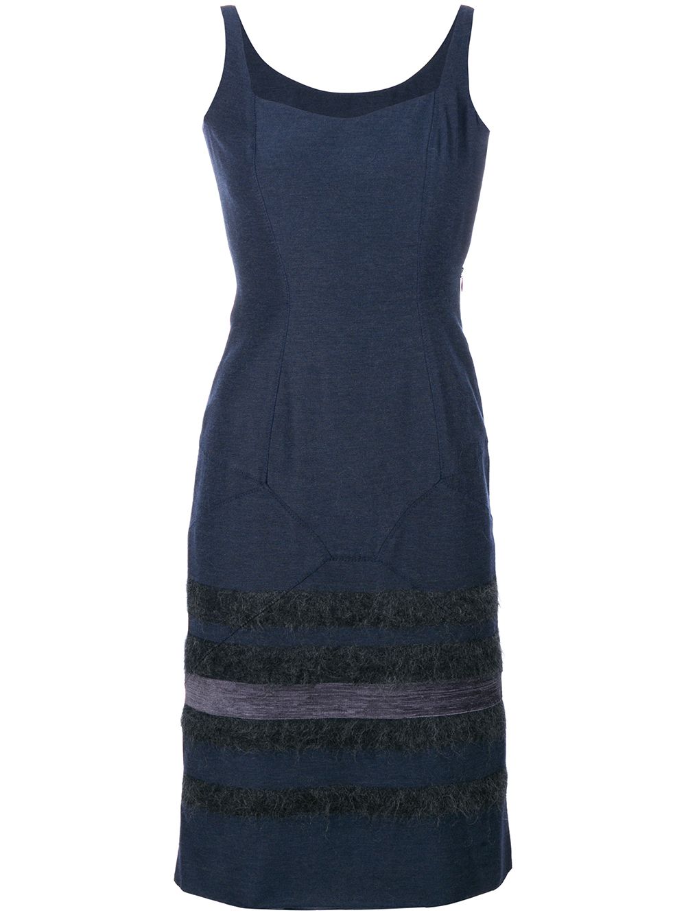 John Galliano Pre-Owned panelled midi dress - 蓝色