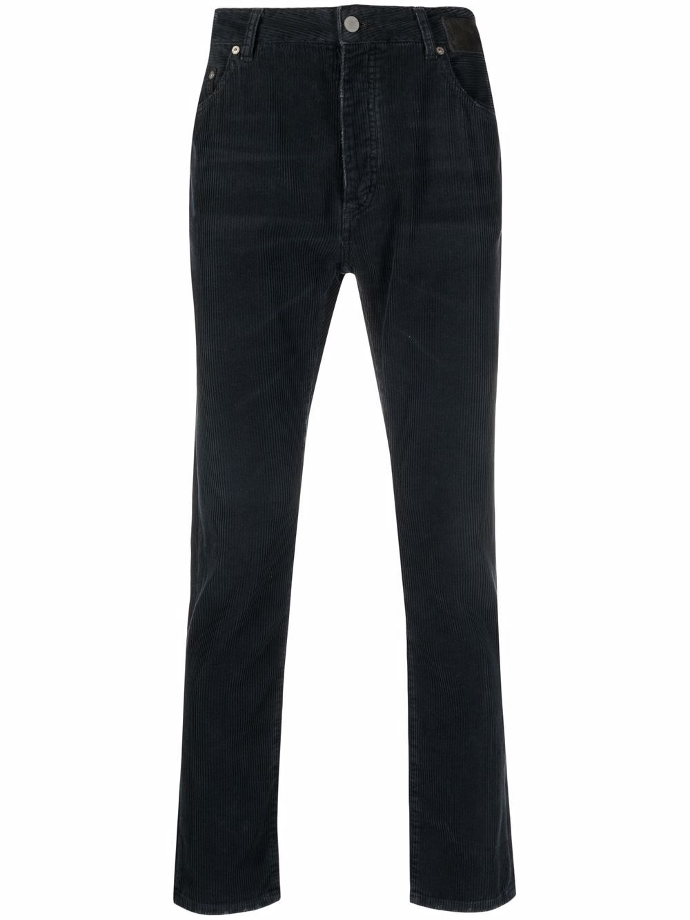 Palm Angels logo-print corduroy trousers - 黑色