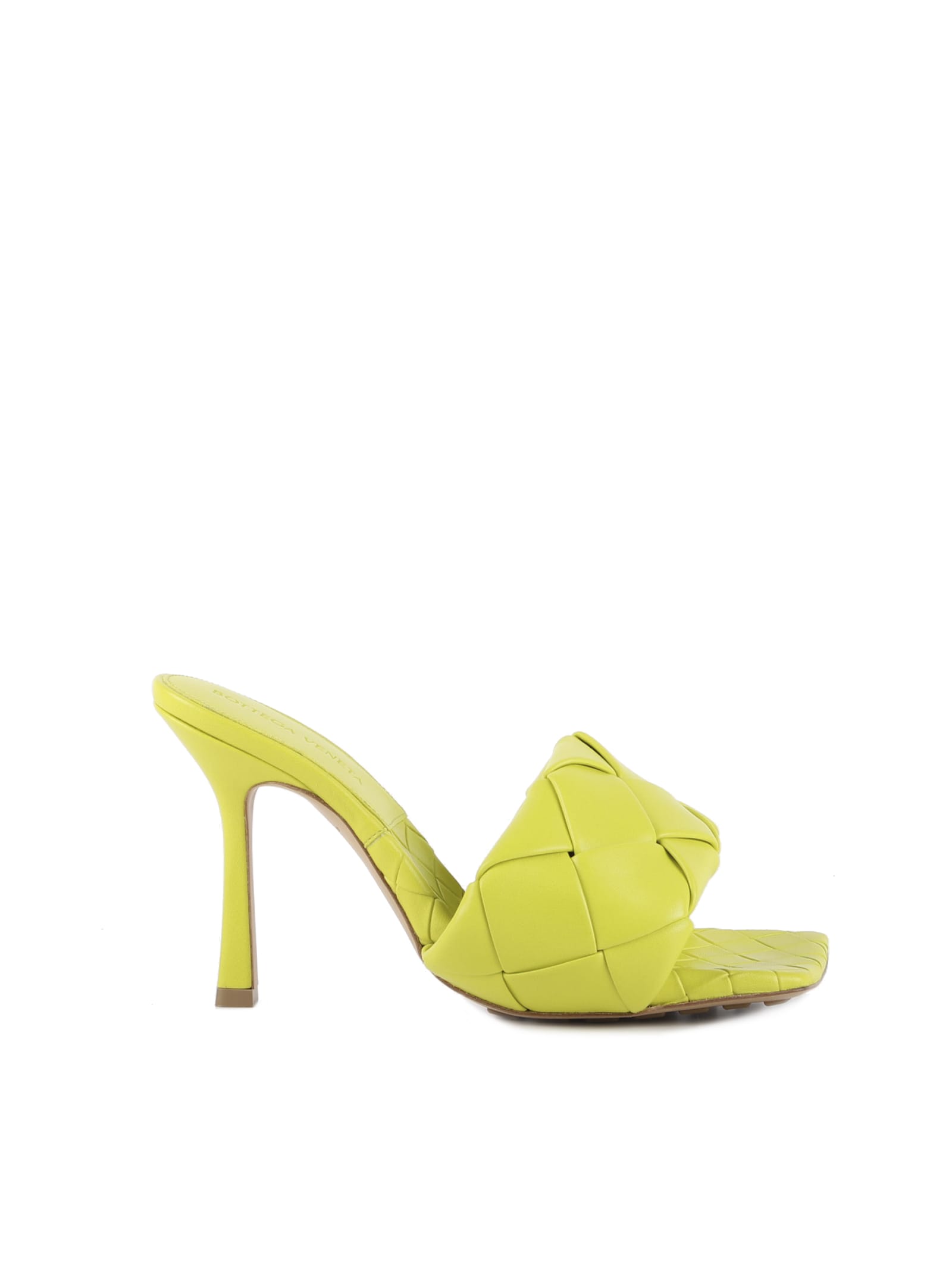 Bottega Veneta Lido Sandals In Leather With Woven Pattern