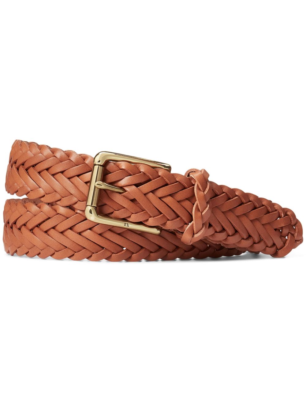 Ralph Lauren Purple Label 中号皮质腰带 - 褐色