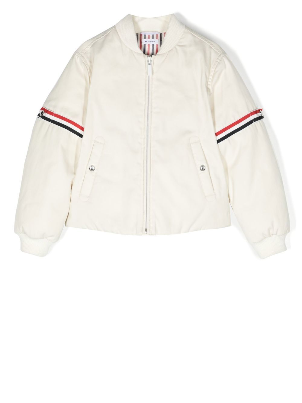 Thom Browne Kids 填充飞行员夹克 - 白色