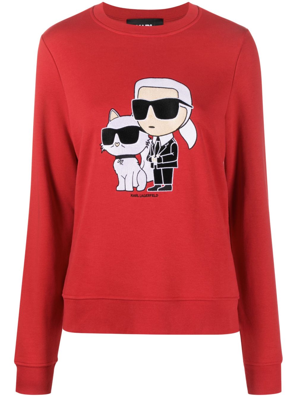 Karl Lagerfeld Ikon Karl & Choupette 卫衣 - 红色
