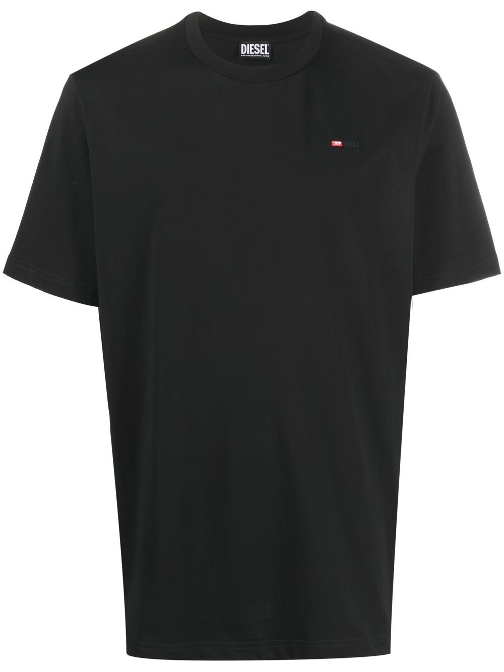 Diesel T-Just-Microdiv logo刺绣棉T恤 - 黑色