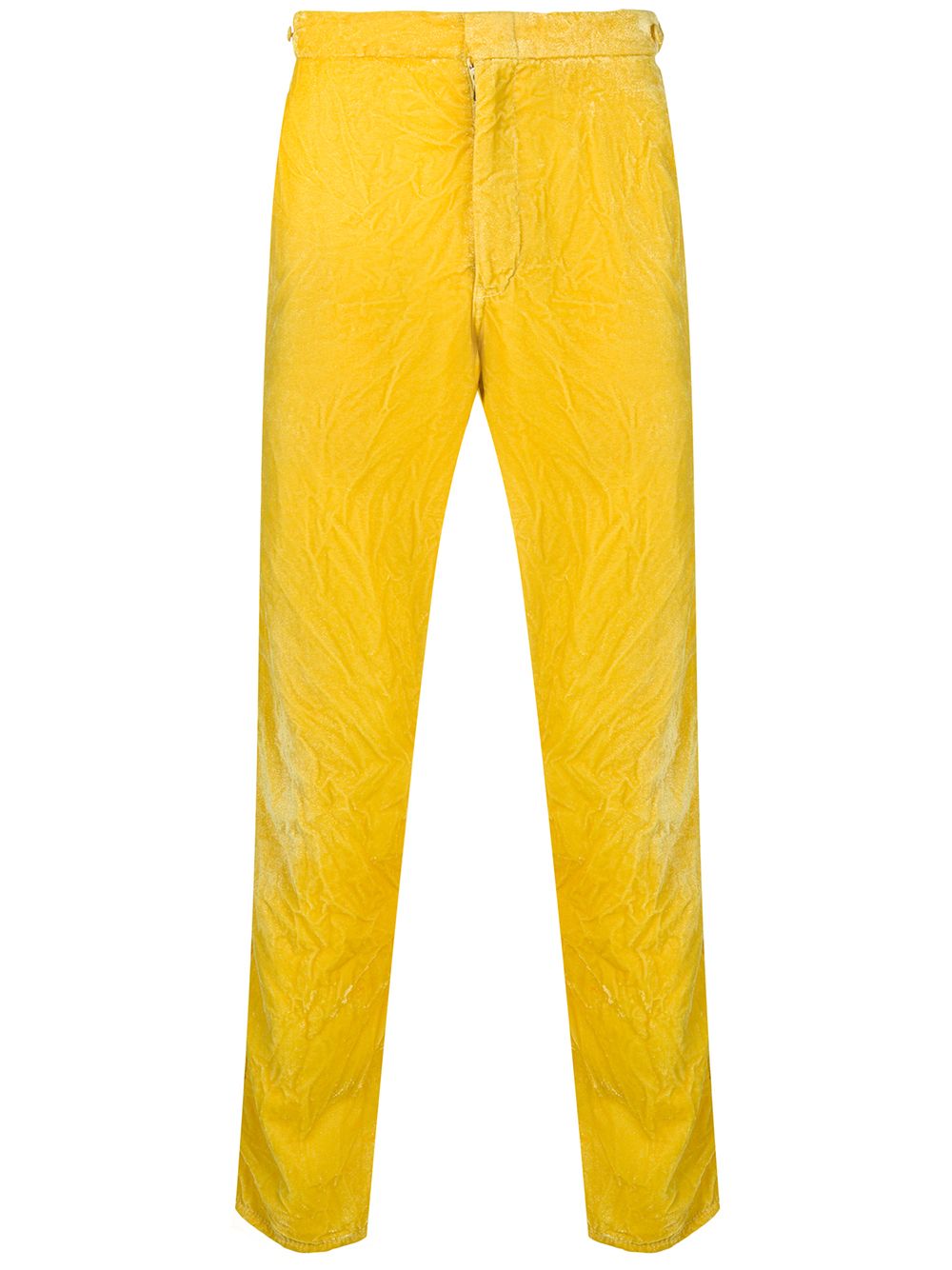 Comme Des Garçons Pre-Owned 古着丝绒修身长裤 - 黄色