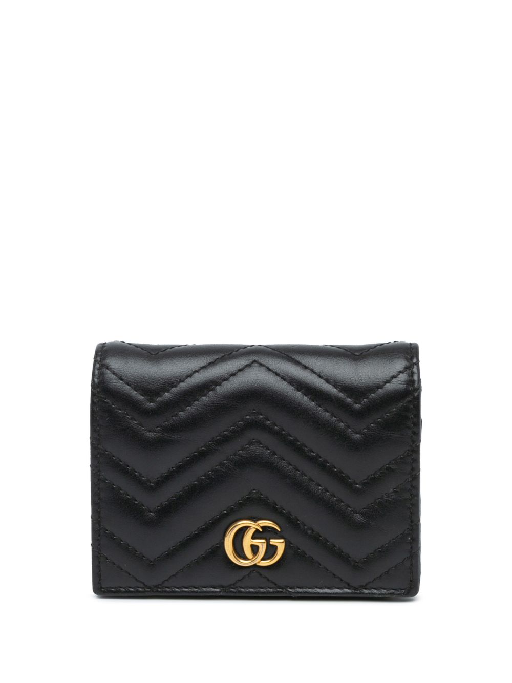 Gucci Pre-Owned GG Marmont Matelasse 小号钱包（2016-2023年典藏款） - 黑色
