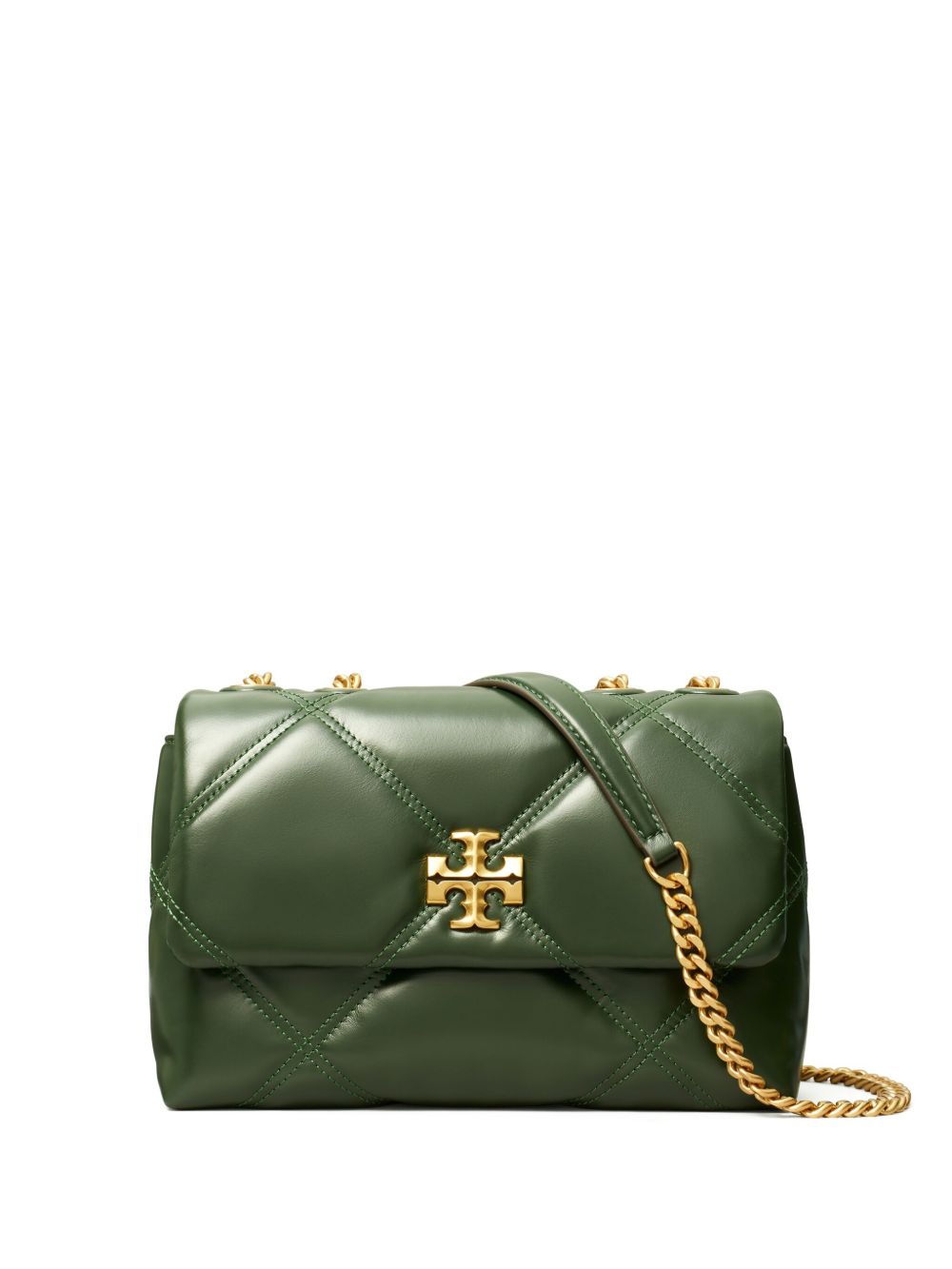 Tory Burch Kira 菱纹绗缝小号两用单肩包 - 绿色