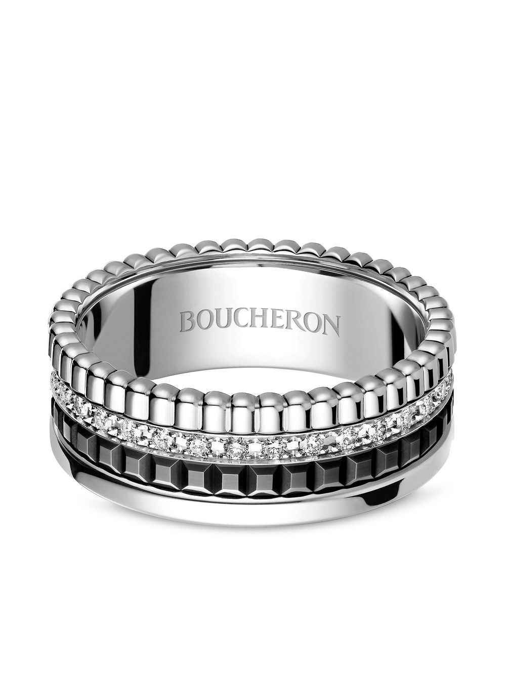 Boucheron Quatre 18k金钻石小号戒指 - 银色