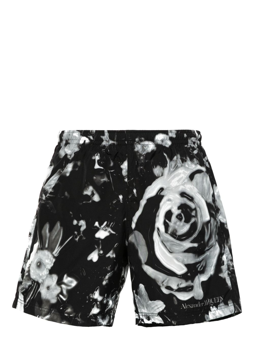 Alexander McQueen Wax Flower 泳裤 - 黑色