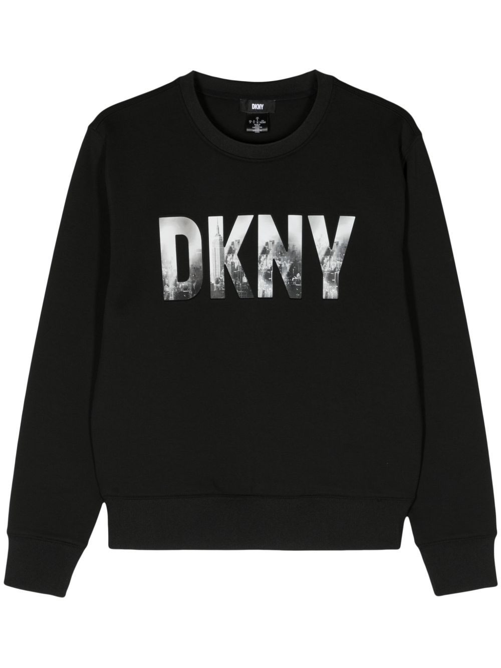 DKNY Skyline logo印花棉混纺卫衣 - 黑色