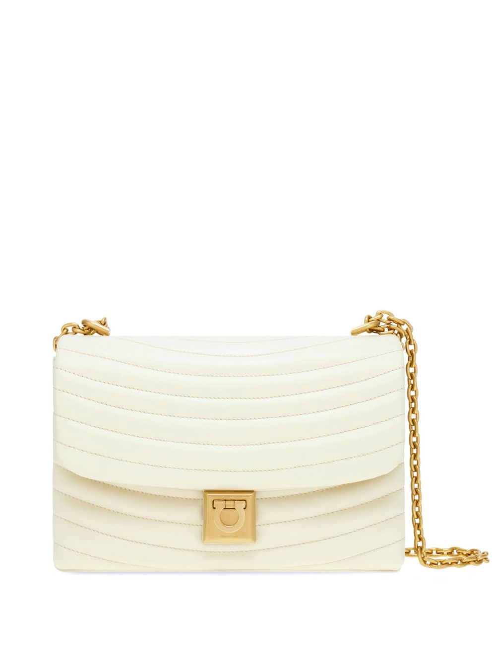 Ferragamo 绗缝中号单肩包 - 白色