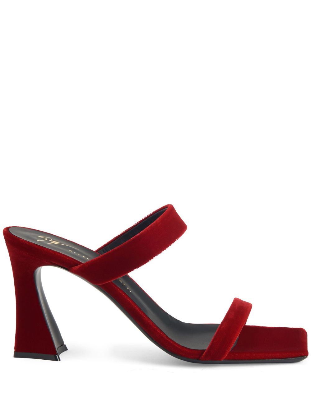 Giuseppe Zanotti Flaminia 高跟丝绒凉鞋 - 红色