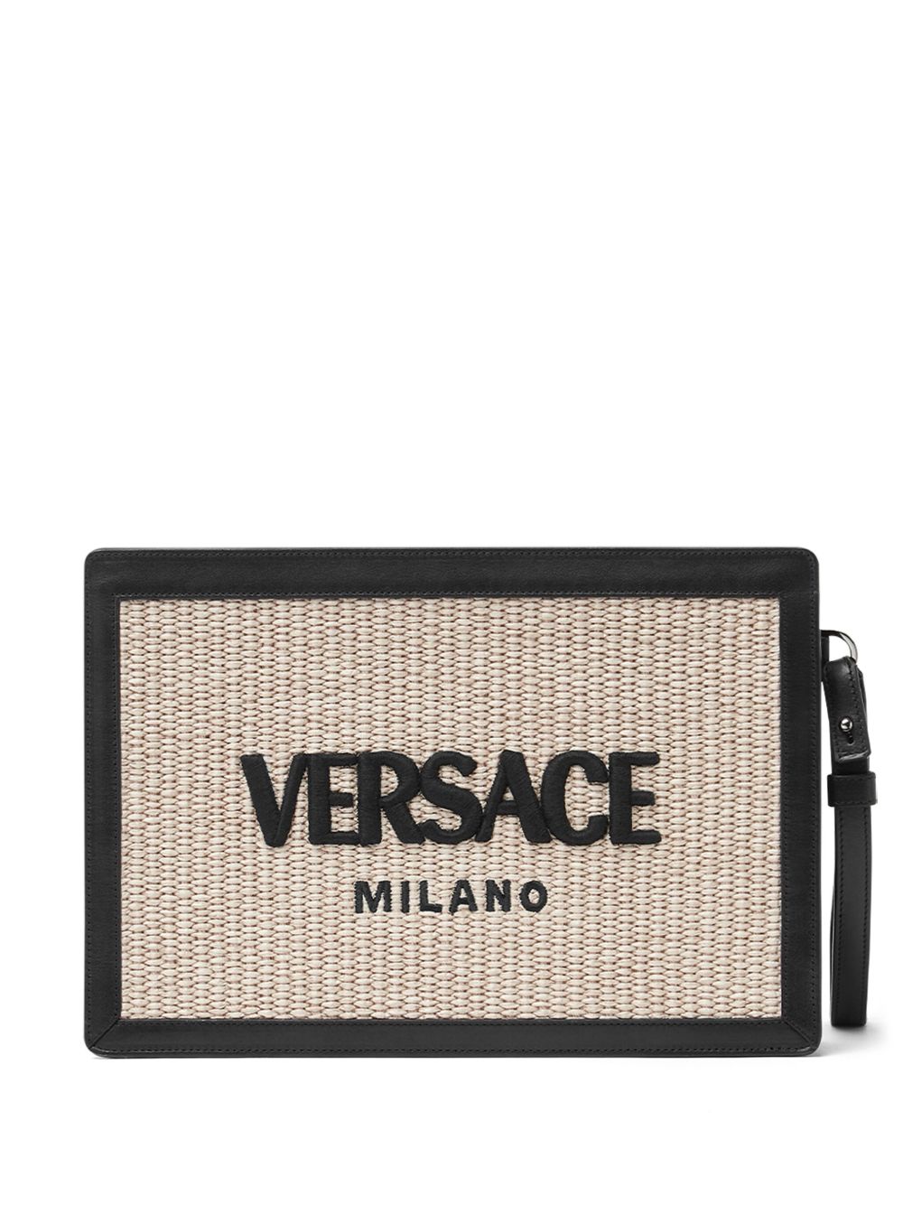 Versace Milano 拉菲草手拿包 - 中性色