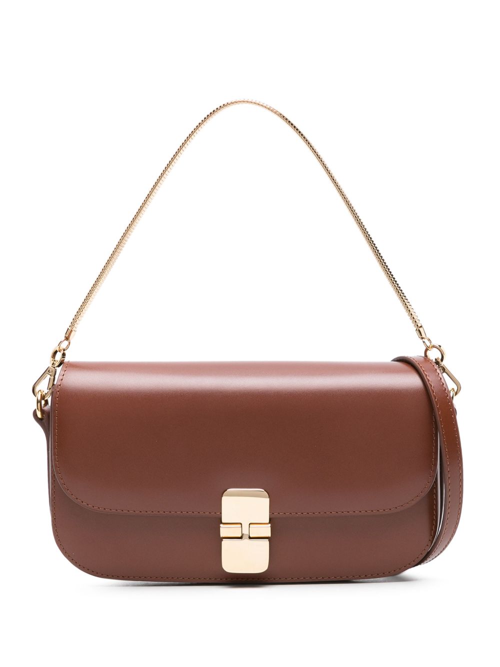 A.P.C. Grace Chaine 皮质手拿包 - 褐色