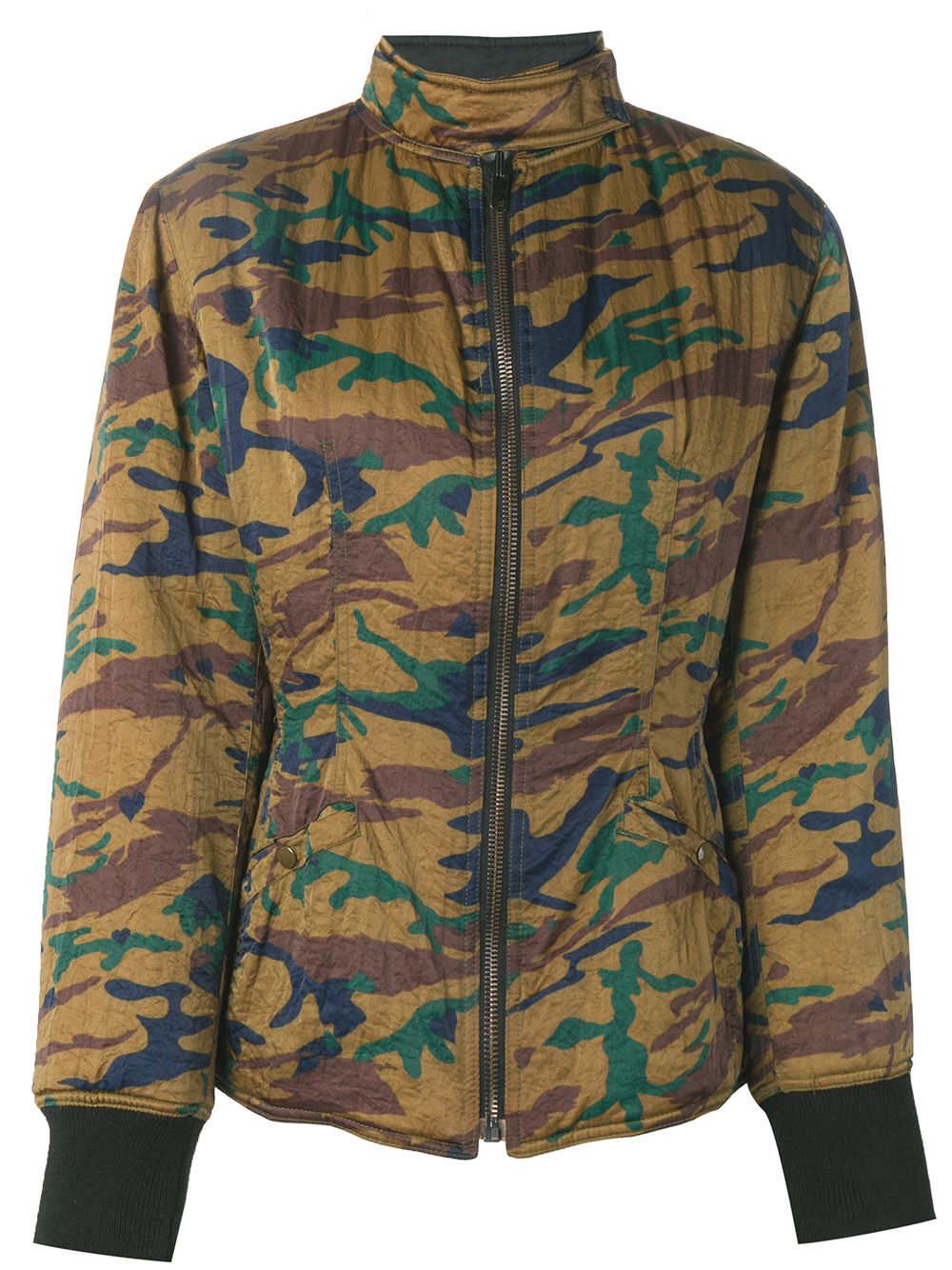 Jean Paul Gaultier Pre-Owned 古着迷彩衬垫夹克 - 绿色