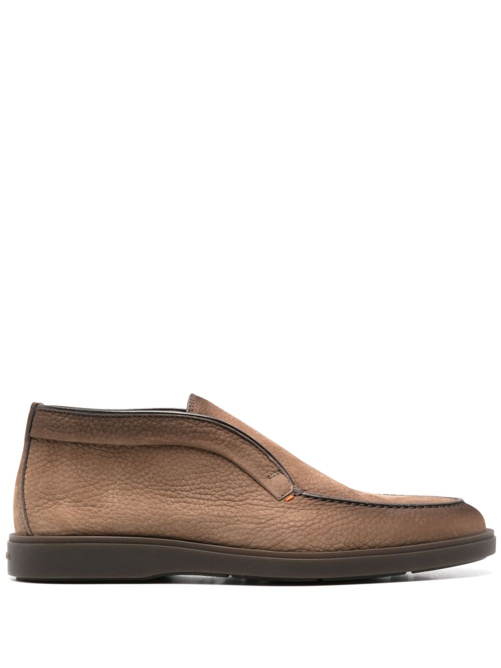 Santoni 绒面皮乐福鞋 - 褐色