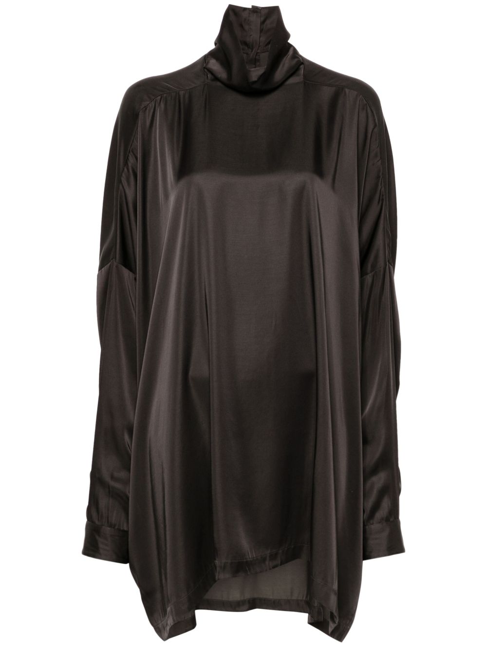 Rick Owens Tabard 缎面罩衫 - 黑色