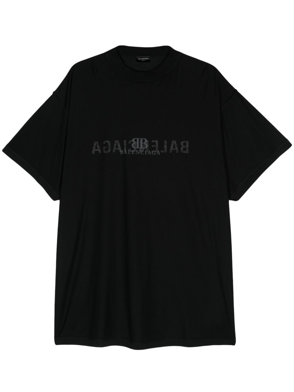 Balenciaga logo印花棉T恤 - 黑色