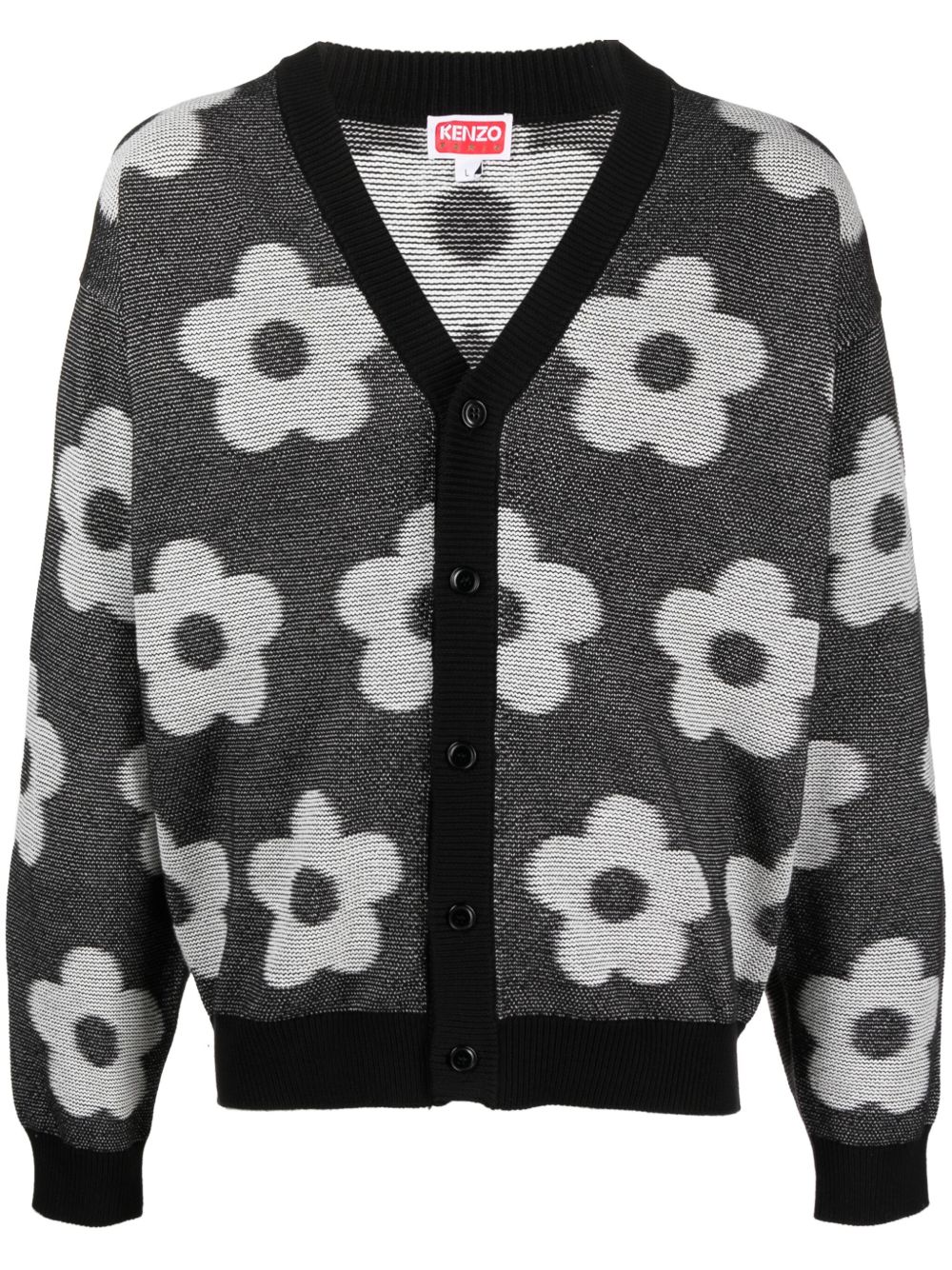 Kenzo Boke Flower 图案棉开衫 - 黑色