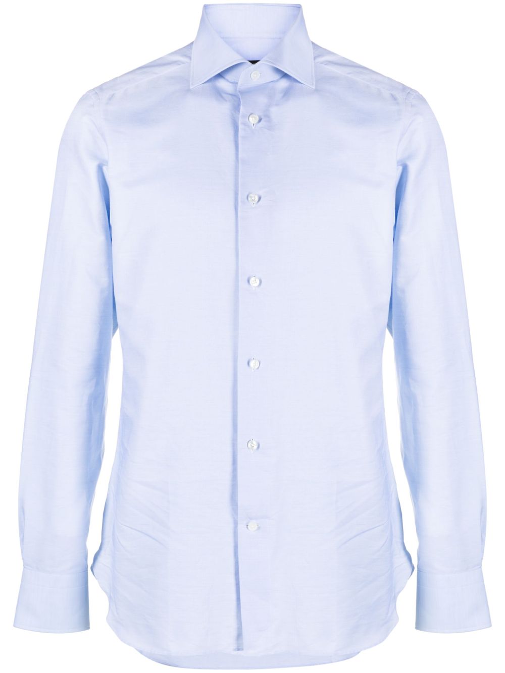 Zegna 长袖棉衬衫 - 蓝色