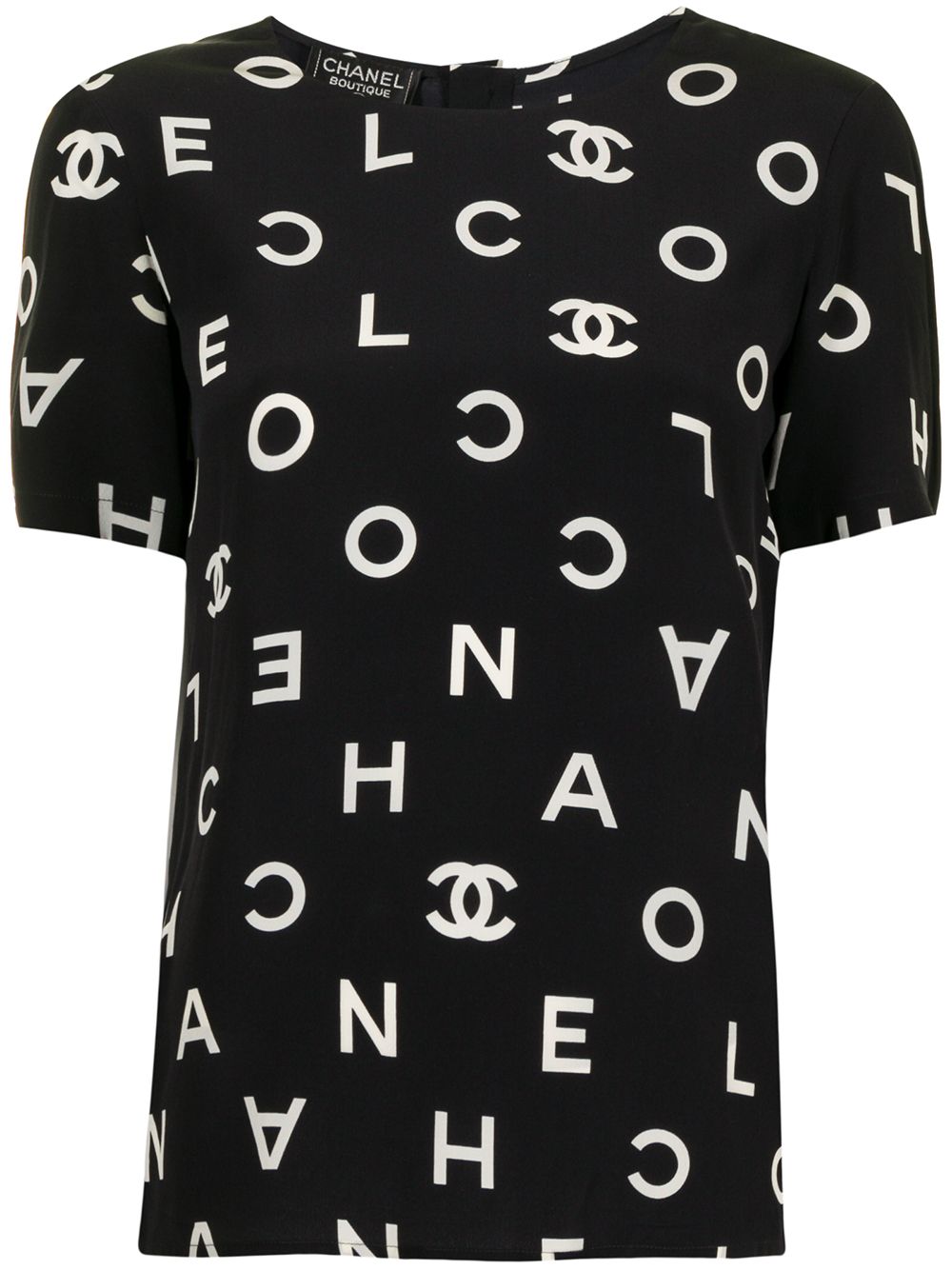 CHANEL Pre-Owned logo印花T恤（1997年典藏款） - 黑色