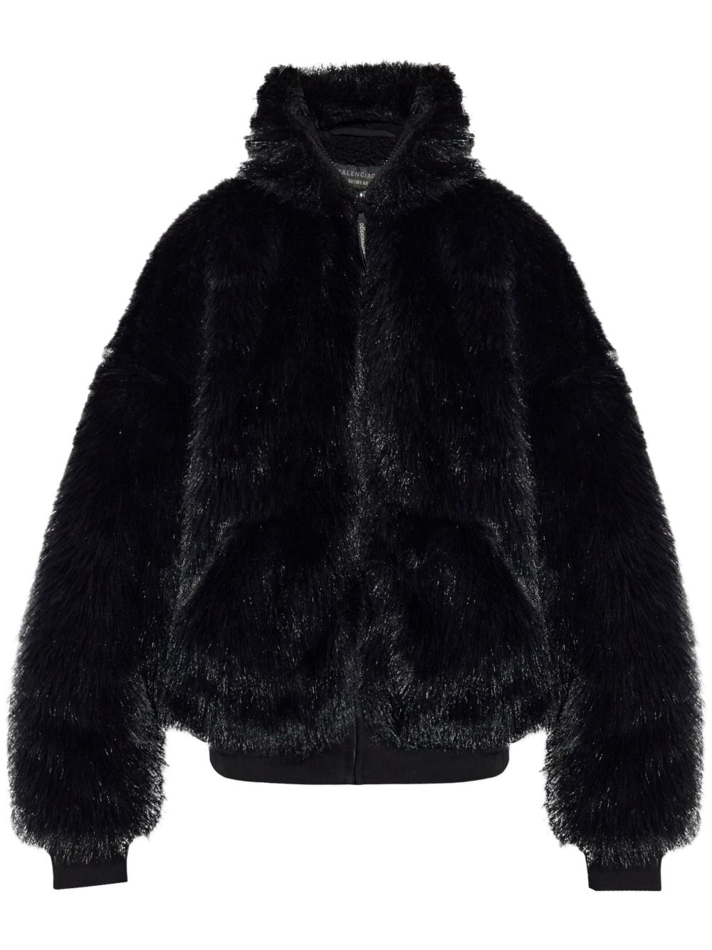 Balenciaga 人造皮草滑雪夹克 - 黑色