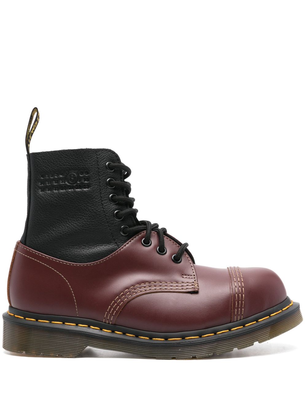 MM6 Maison Margiela 拼色及踝靴 - 红色