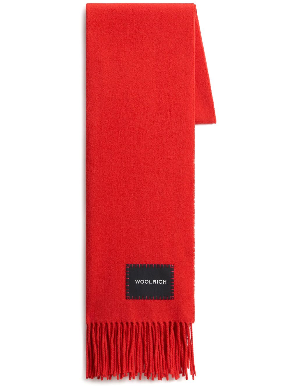 Woolrich 标贴初剪羊毛围巾 - 橘色