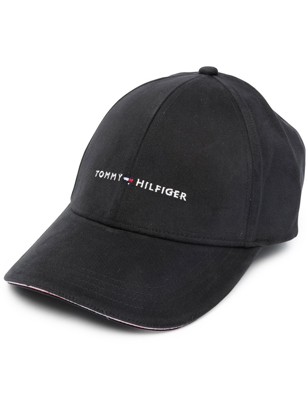 Tommy Hilfiger logo刺绣棒球帽 - 黑色