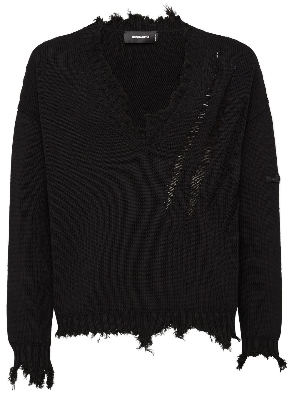 DSQUARED2 仿旧针织毛衣 - 黑色