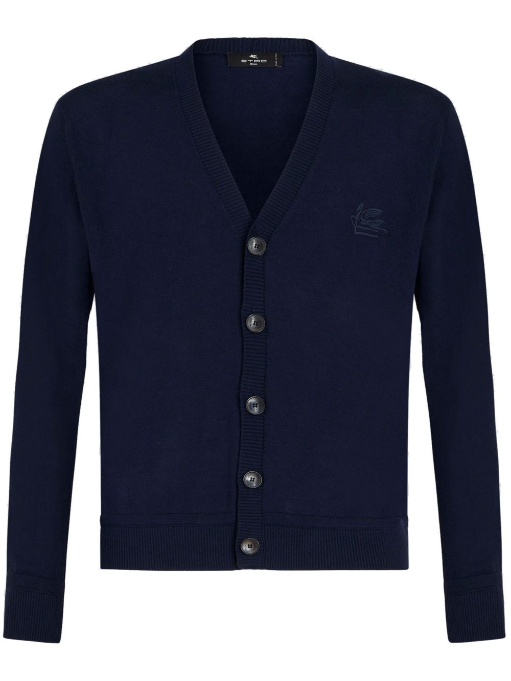 ETRO Pegaso 刺绣V领开衫 - 蓝色