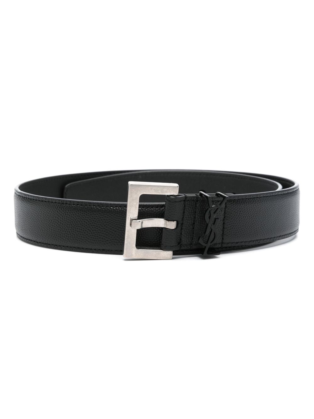 Saint Laurent Pre-Owned Cassandre logo腰带 - 黑色