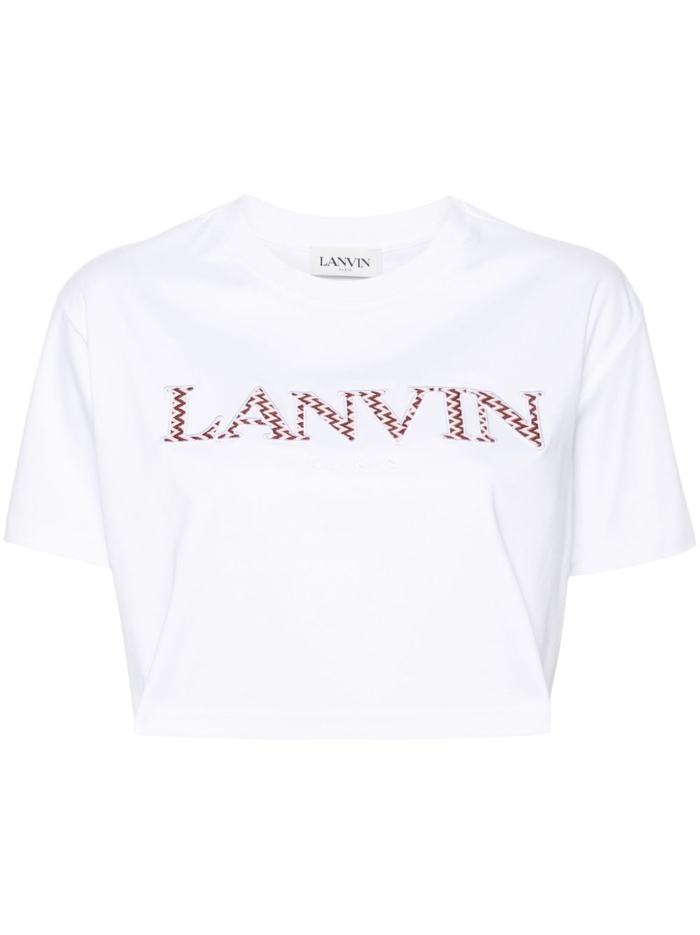 Lanvin logo刺绣棉T恤 - 白色