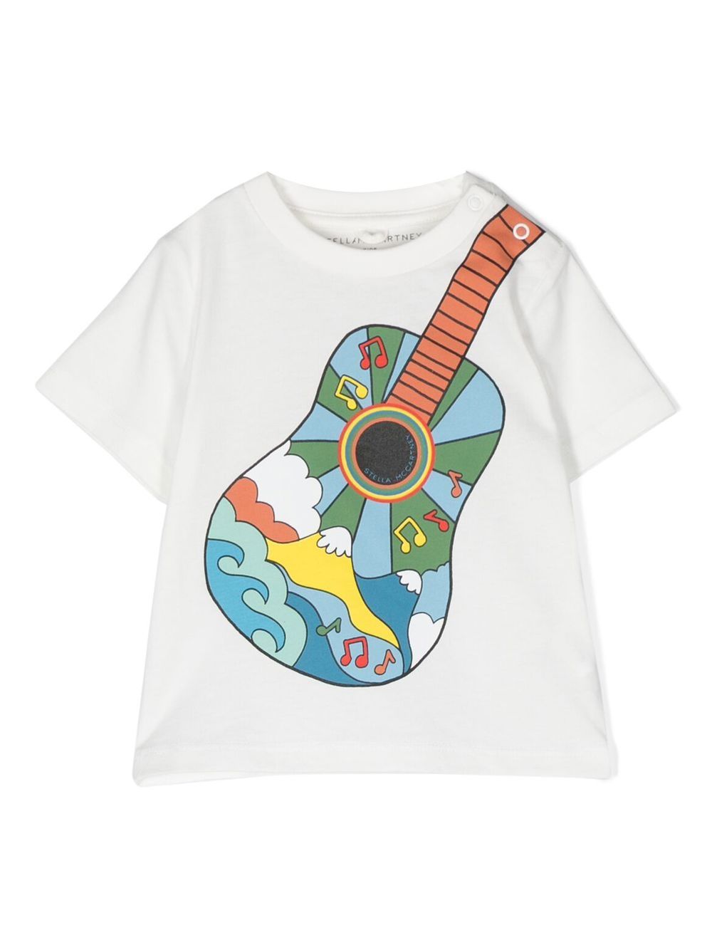Stella McCartney Kids 吉他印花棉T恤 - 白色