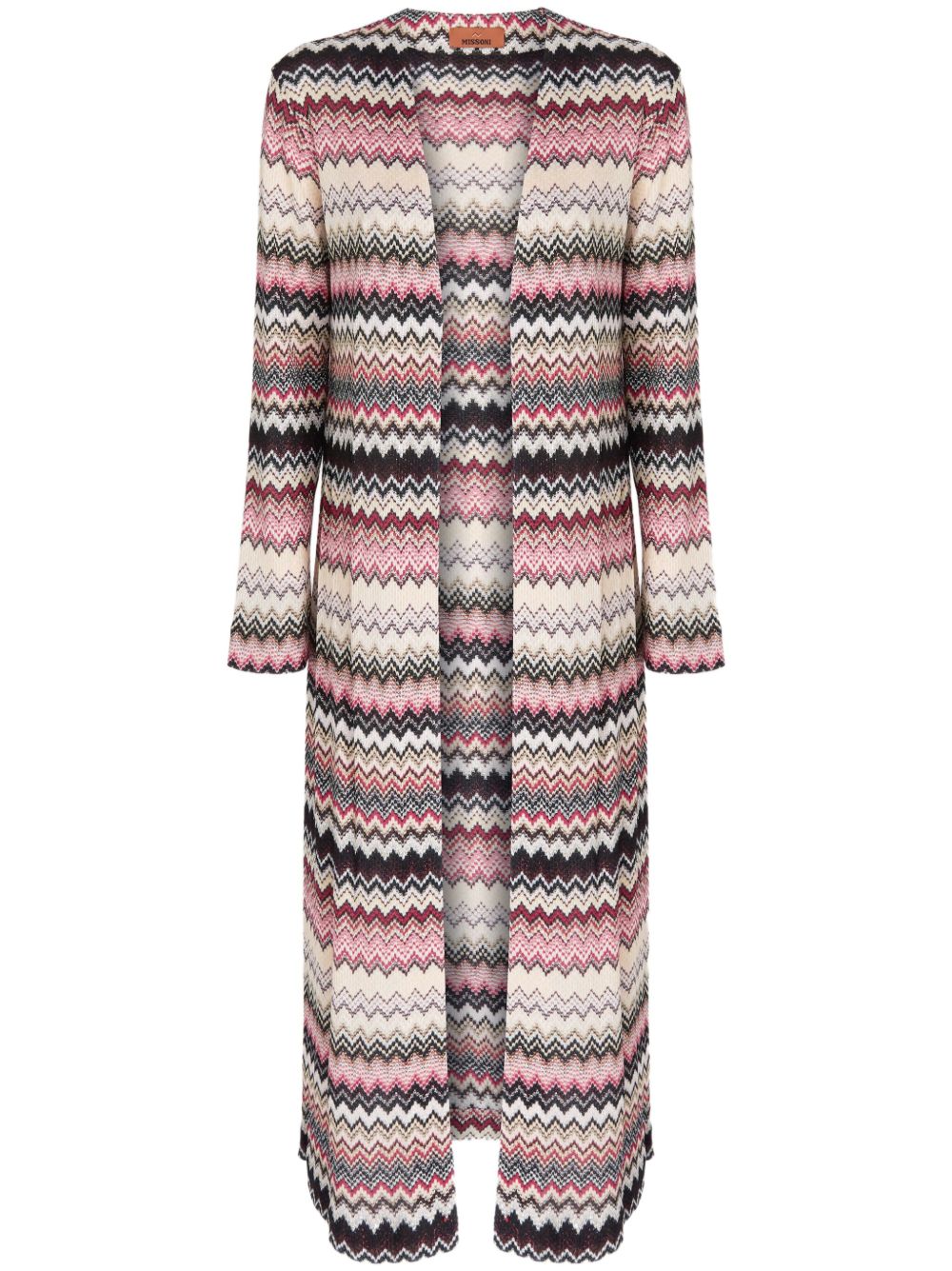 Missoni Z字形图案长款开衫 - 粉色