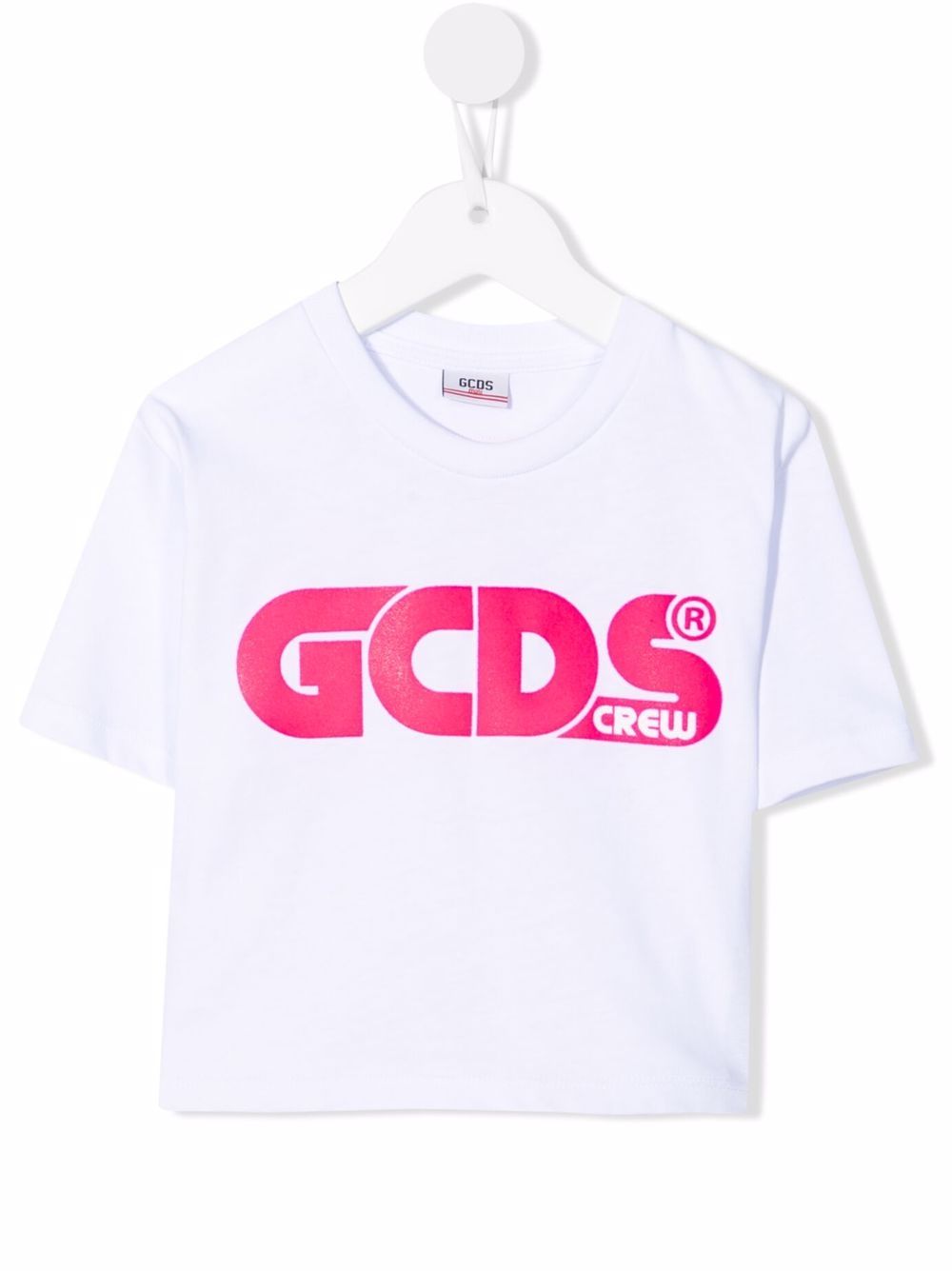 Gcds Kids logo印花短款T恤 - 白色