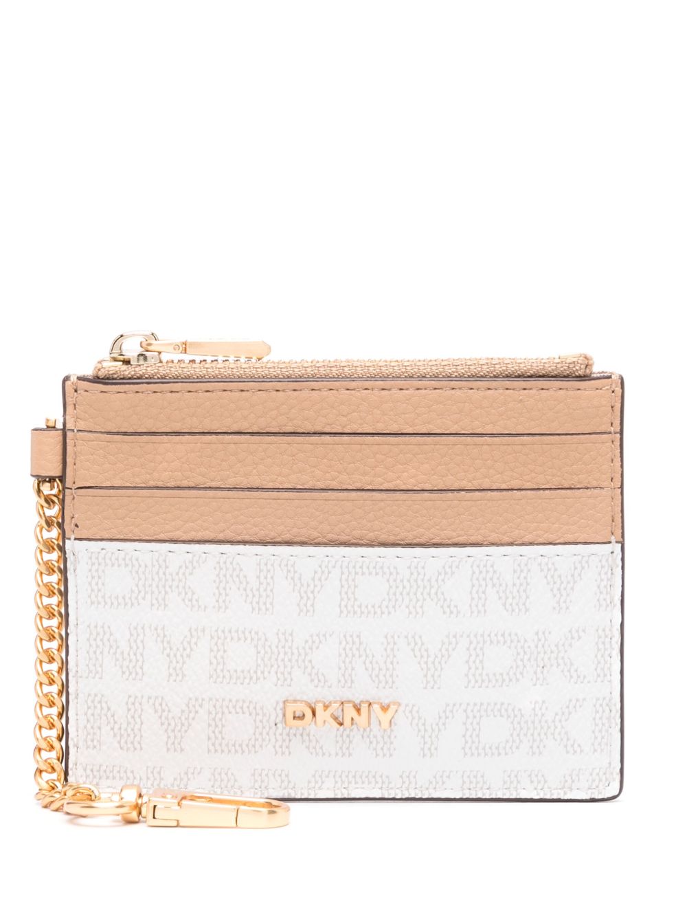 DKNY 经典logo印花粒纹卡夹 - 中性色