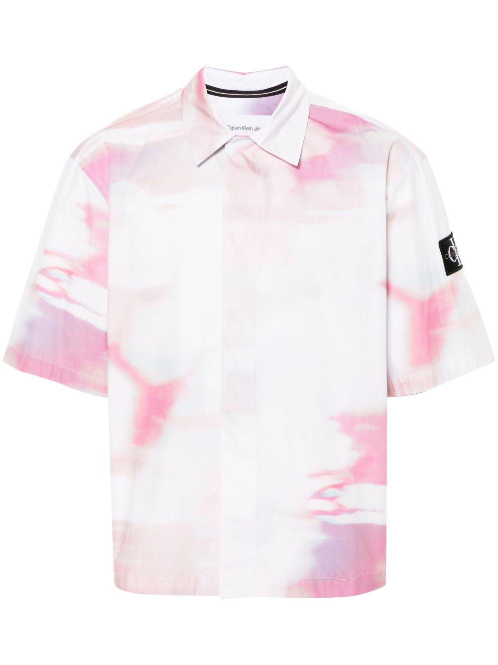 Calvin Klein Jeans Diffused Skyscape 印花棉衬衫 - 灰色