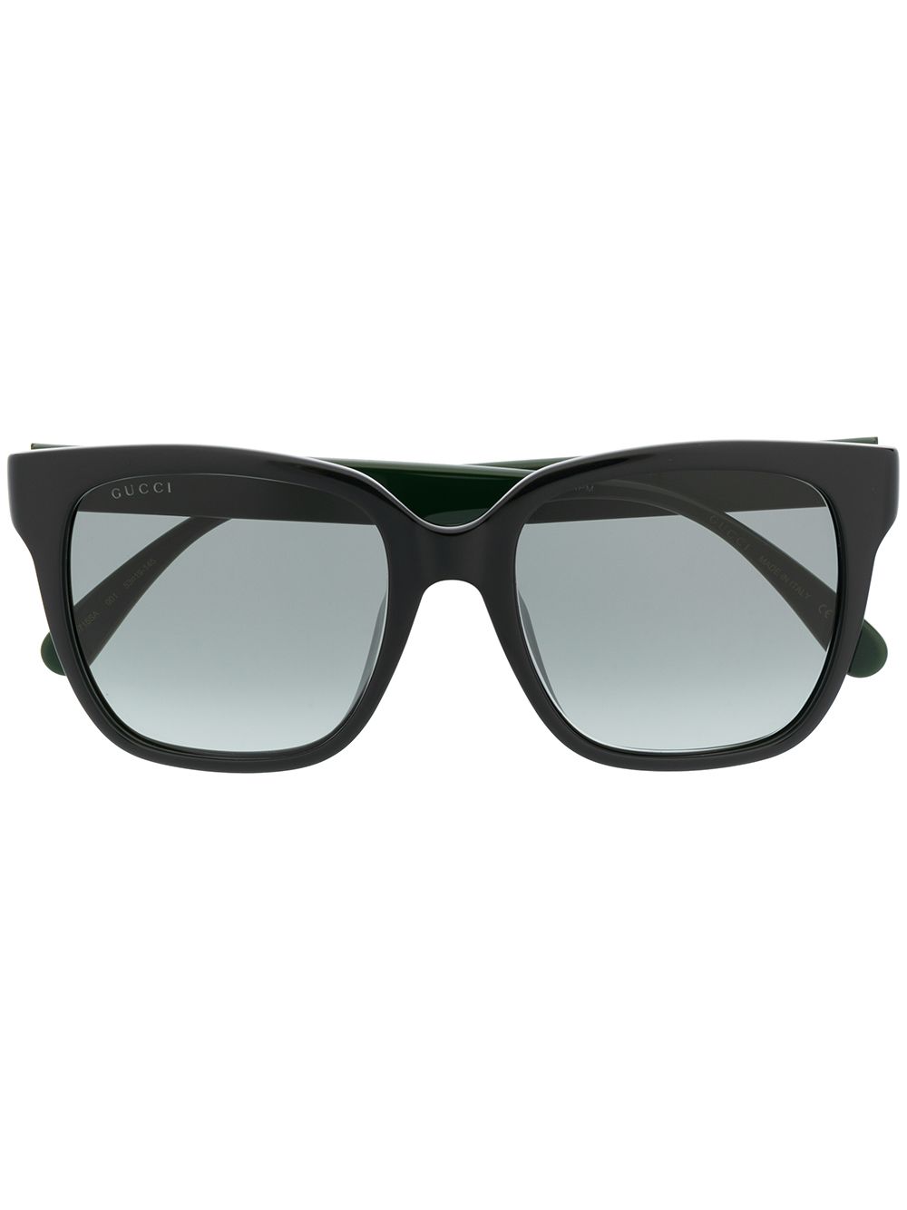 Gucci Eyewear 古驰 Web 条纹方框太阳眼镜 - 黑色