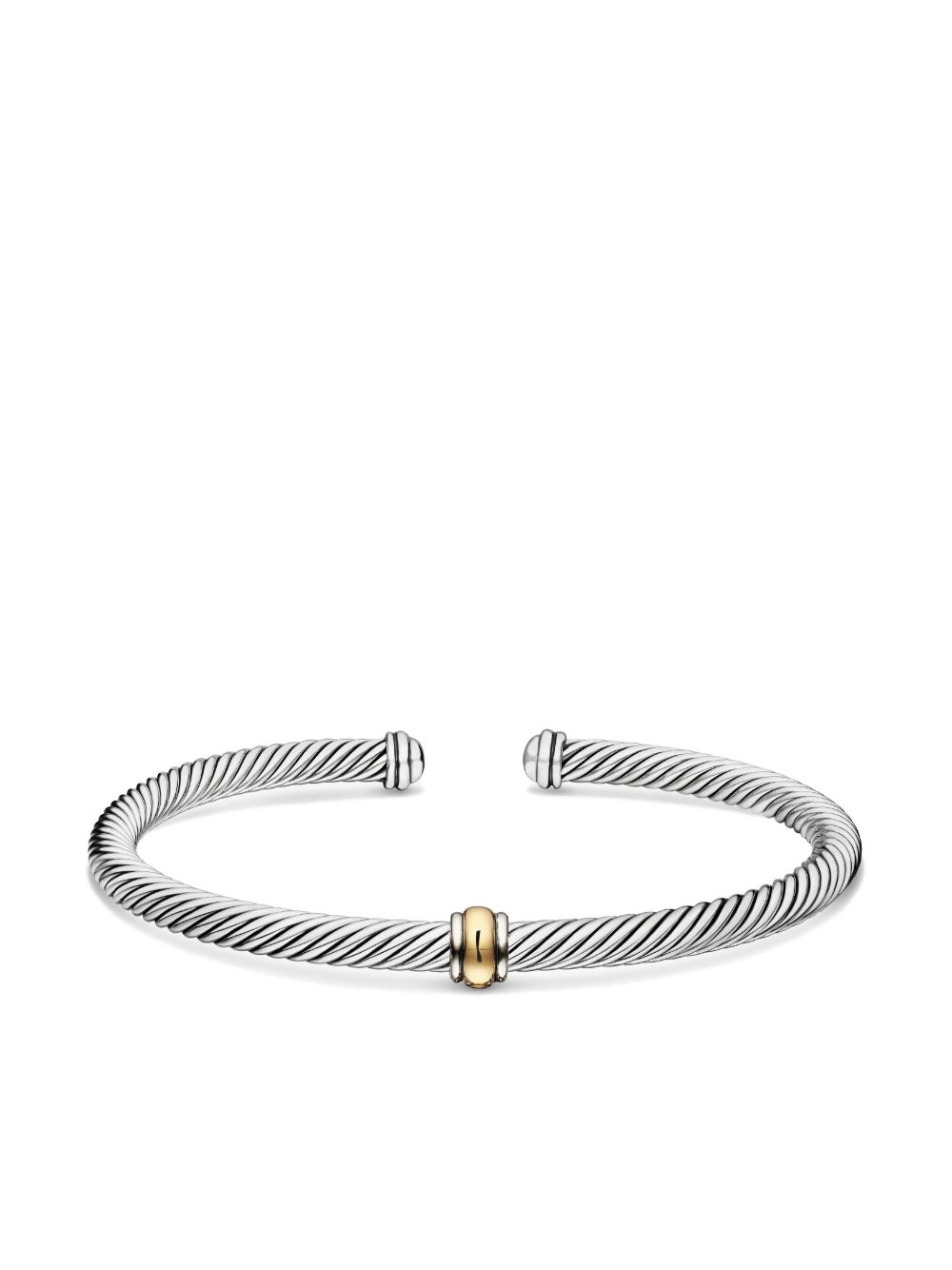 David Yurman 18K黄金 Cable Classics Center Station 手链 - 银色