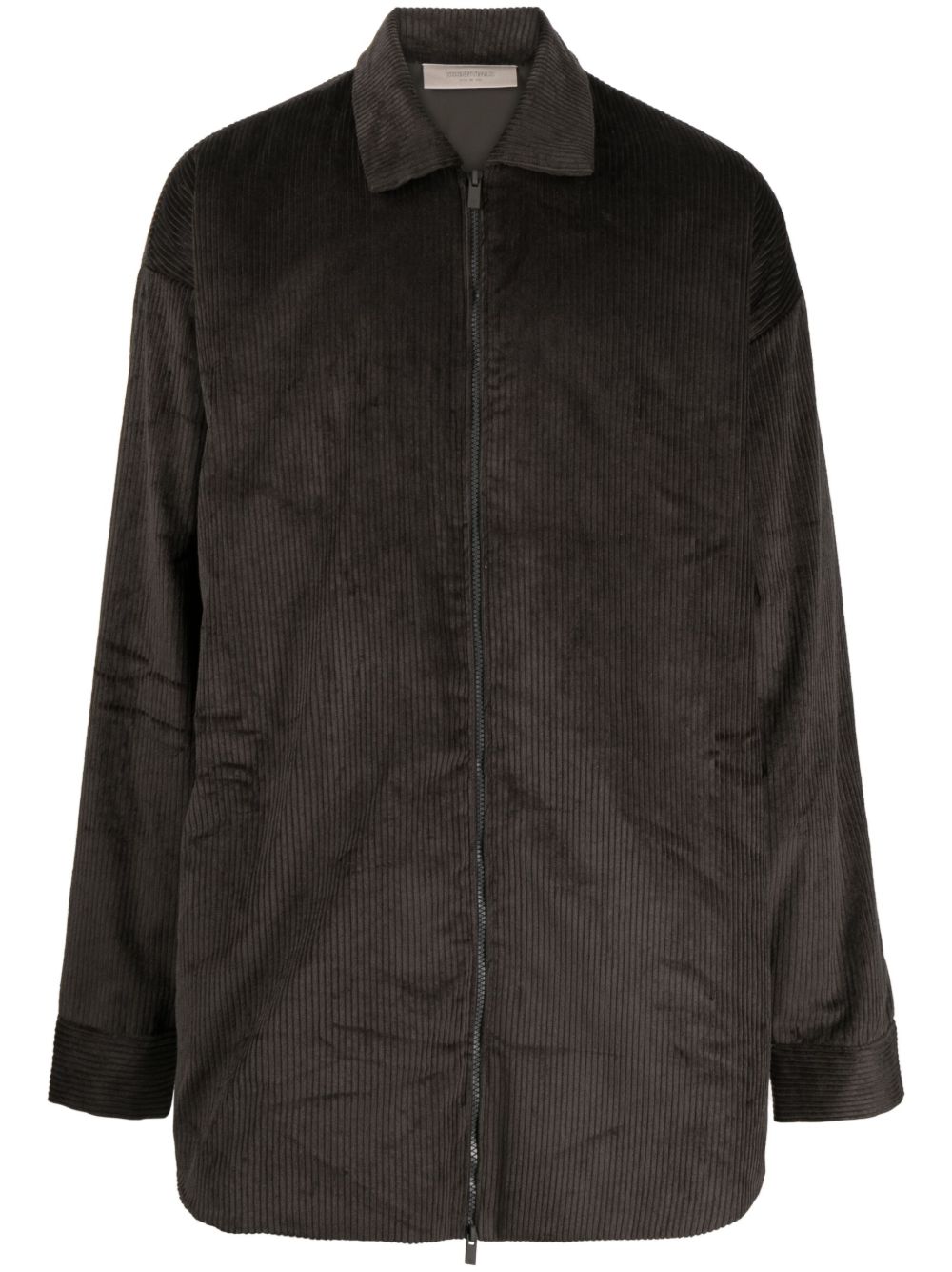 FEAR OF GOD ESSENTIALS 灯芯绒拉链衬衫式夹克 - 黑色